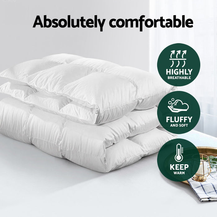 700Gsm Duck Down Feather Quilt Duvet Doona Winter Blanket Single