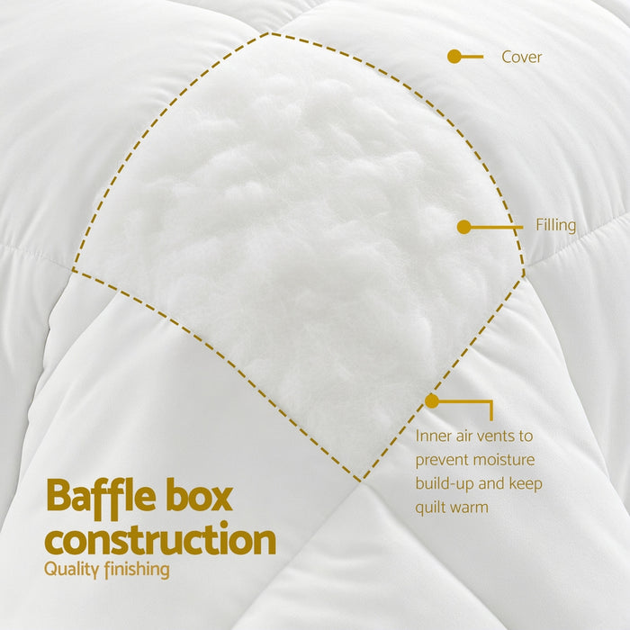 Super King Size 400Gsm Microfiber Quilt All Season Duvet Quilts Comforter Winter Summer