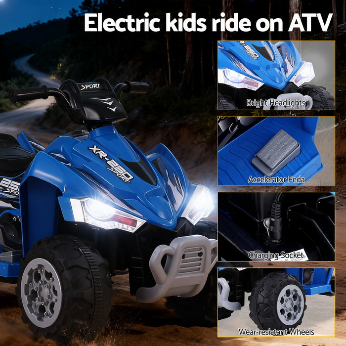 Kids Ride On Car Atv Quad Motorbike Electric Outdoor Toys 12V Blue