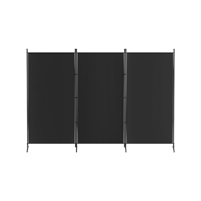 3 Panel Room Divider Screen 260X180cm Fabric Black