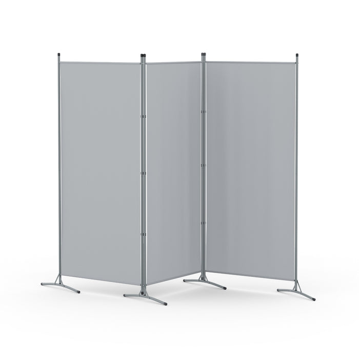 3 Panel Room Divider Screen 260X180cm Fabric Grey