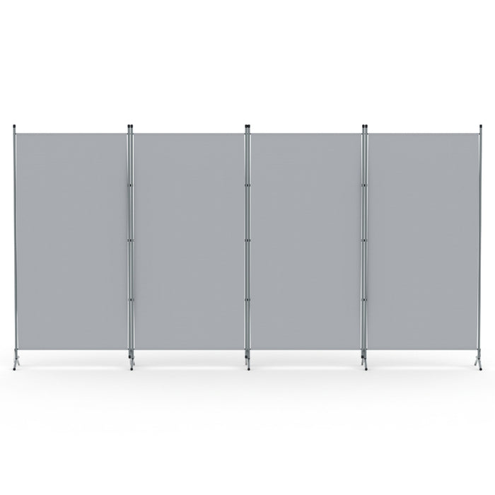 4 Panel Room Divider Screen 345X180cm Fabric Grey