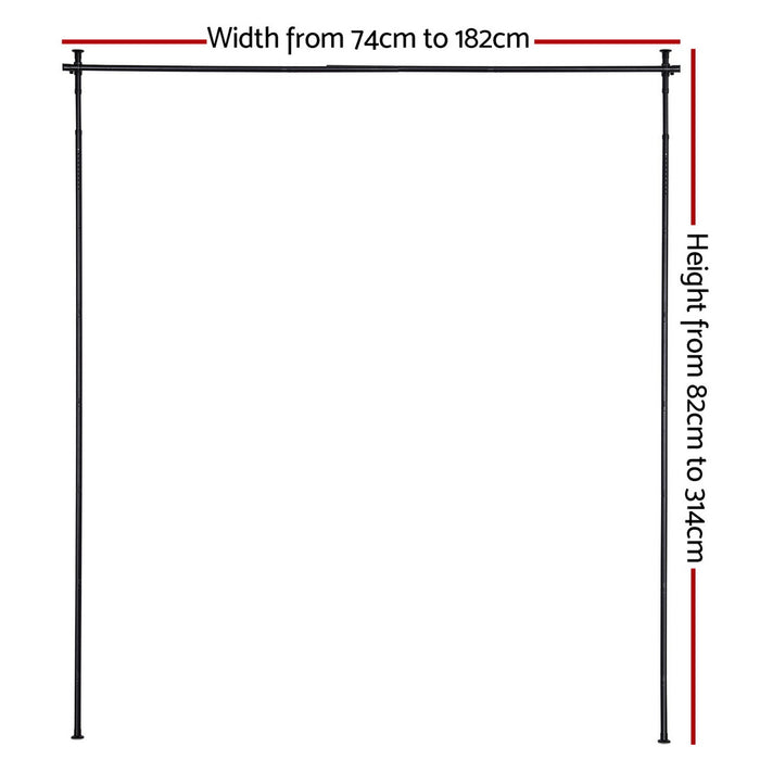 Room Divider Curtain Rod Extendable Black