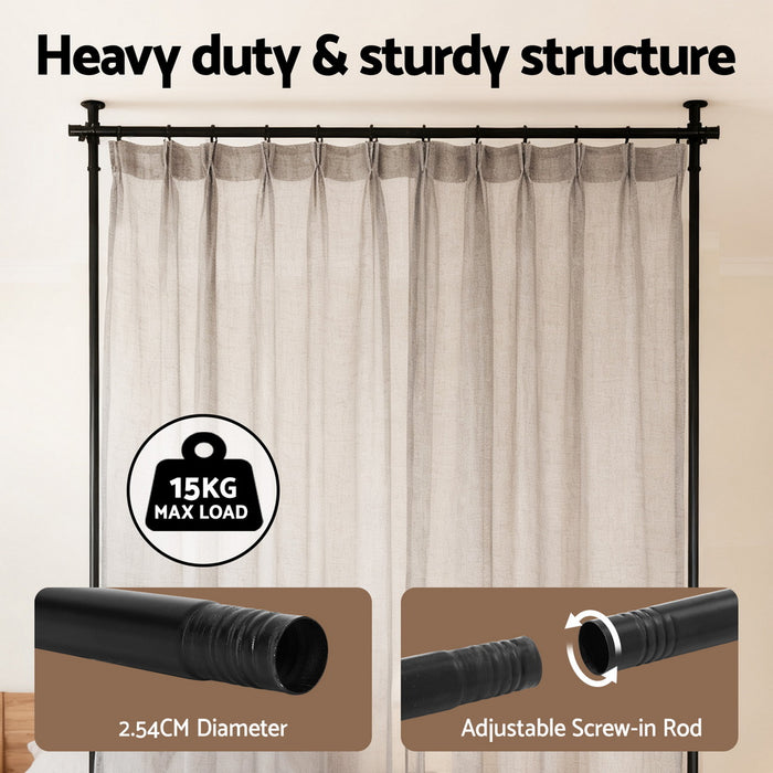 Room Divider Curtain Rod Extendable Black