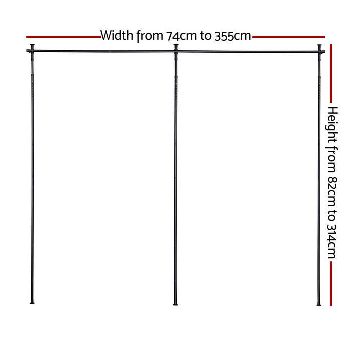 Room Divider Curtain Rod Extendable Black