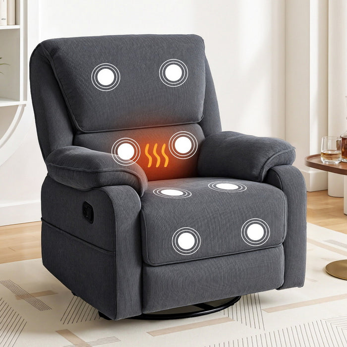 Rocking Recliner Chair 360 Swivel Massage Heated Reclining Chairs