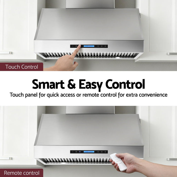 900Mm Range Hood 3-Speed Fan Led Display Remote Control