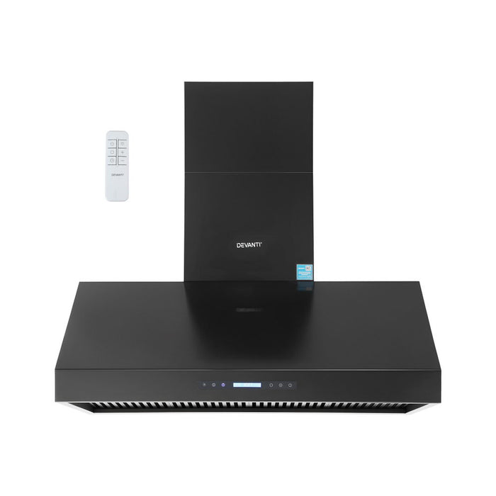 1200Mm Commercial Bbq Range Hood Dual Motor W/ Remote Control Black