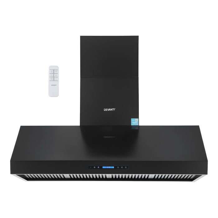 1500Mm Commercial Bbq Range Hood Dual Motor W/ Remote Control Black