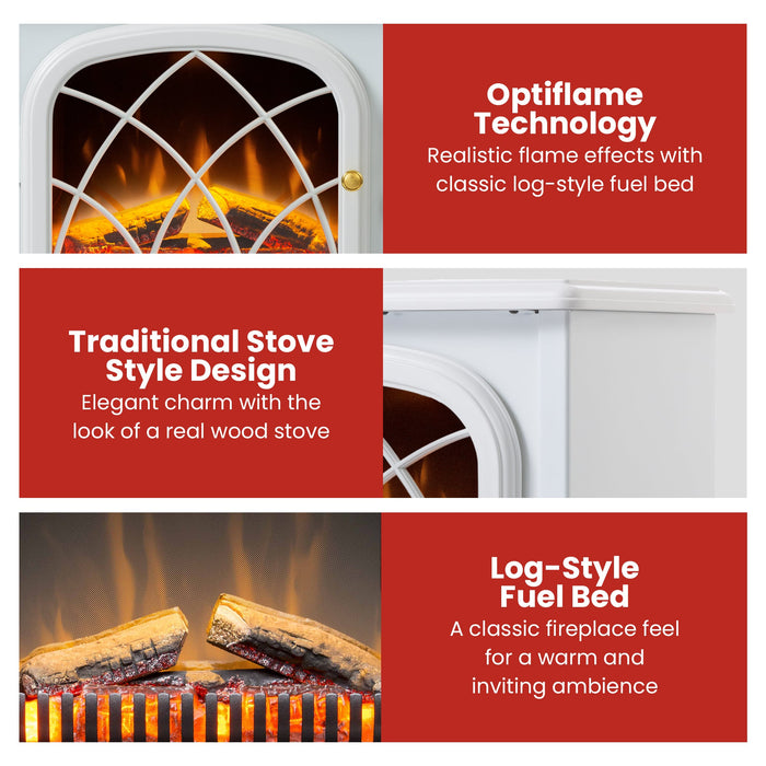 2Kw Ritz White Optiflame Portable Electric Fire Stove