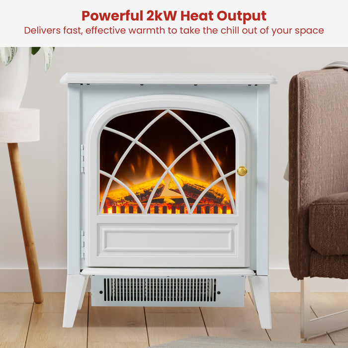 2Kw Ritz White Optiflame Portable Electric Fire Stove