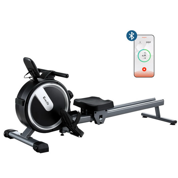16 Level Magnetic Rowing Machine For Home With App Connect Black