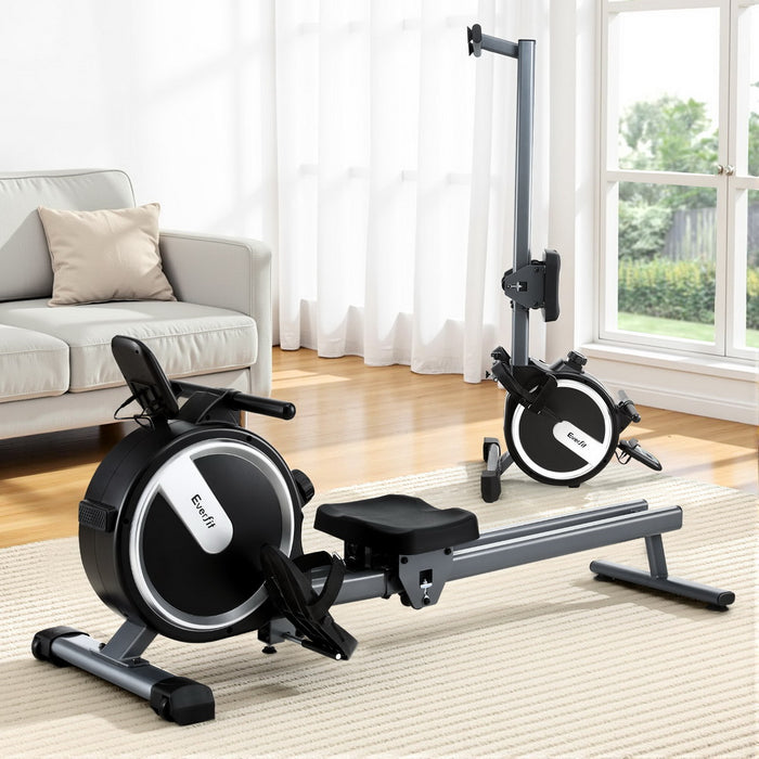 16 Level Magnetic Rowing Machine For Home With App Connect Black