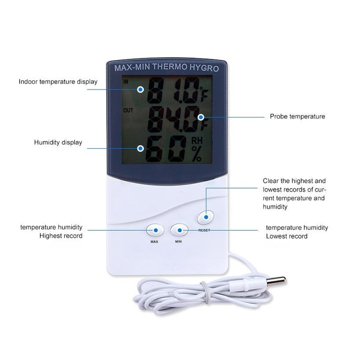 White Indoor Thermometer & Hygrometer
