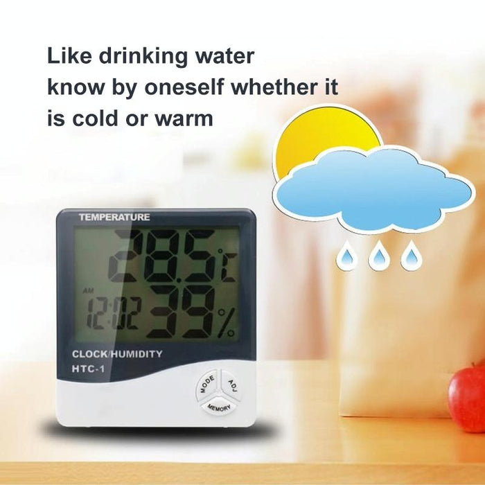 3.8 Inch Lcd Temp & Humidity Meter With Clock & Calendar