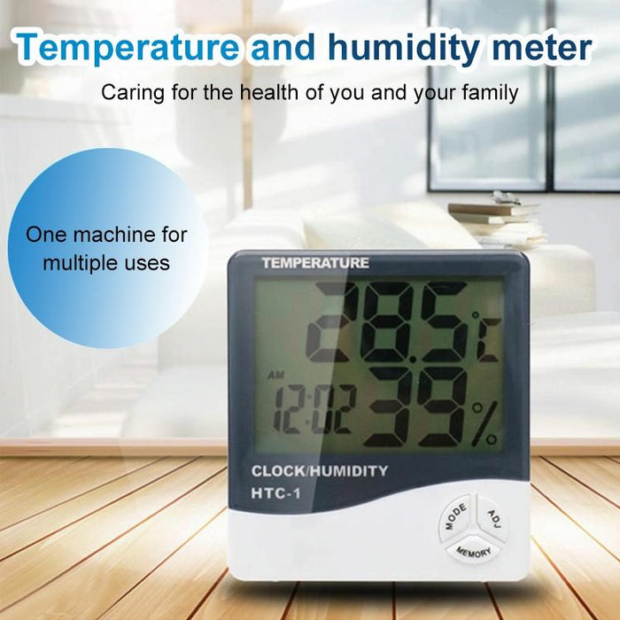 3.8 Inch Lcd Temp & Humidity Meter With Clock & Calendar