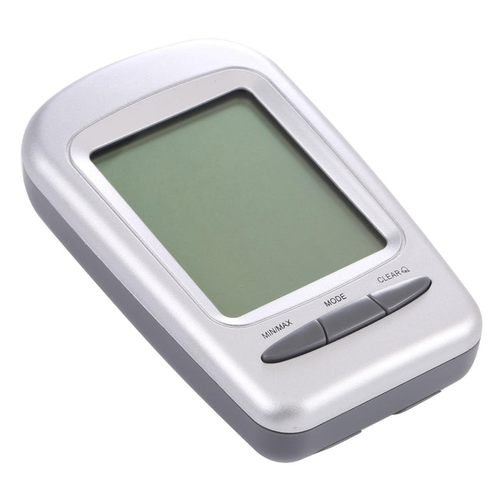 Lcd Desk Thermometer Hygrometer Date / Clock / Freeze Alert Silver