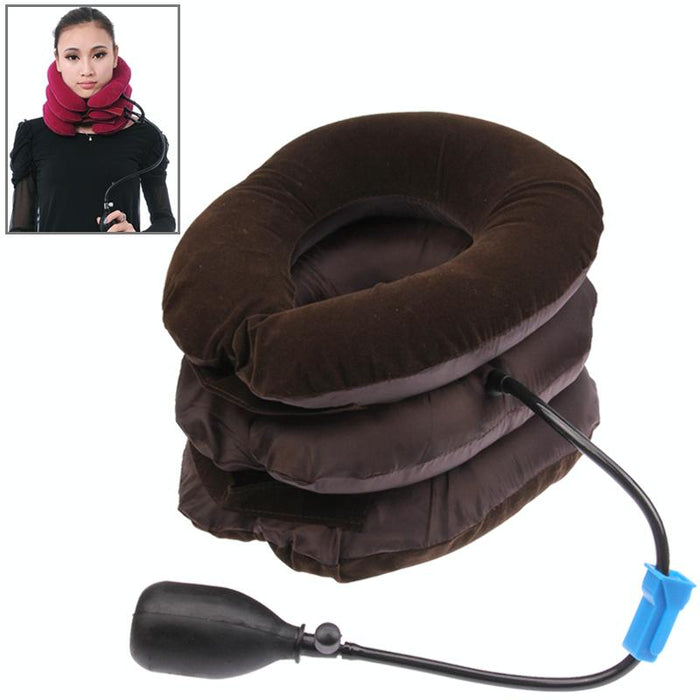 3-Layer Neck Massager For Cervical Vertebrae Brown