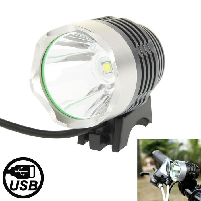 3-Mode Usb T6 Led Headlamp/Bicycle Light 900Lm 1.5M Cable