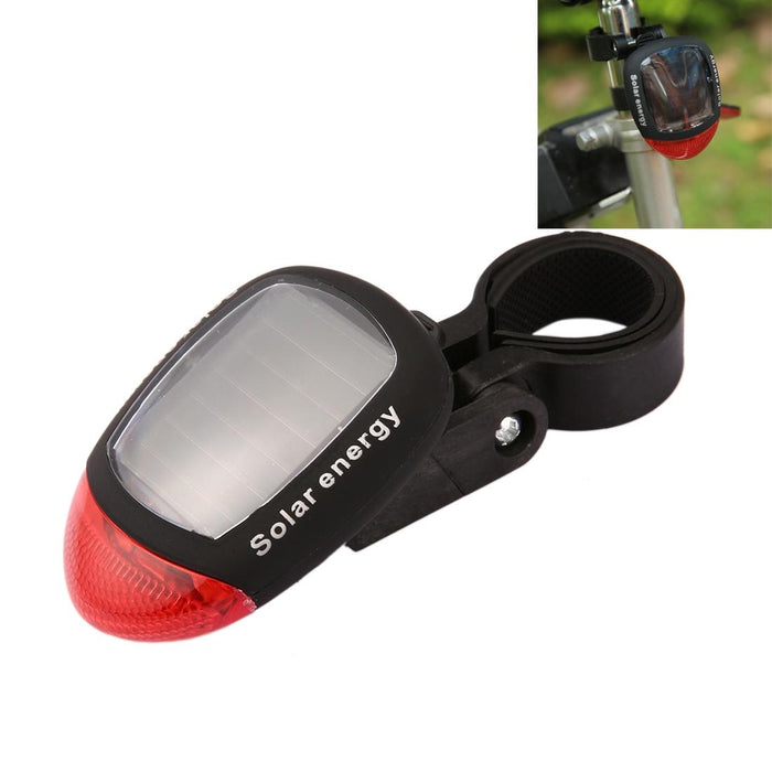 2 Red Led Solar Rechargeable Bike Tail Light 4 Flash Modes