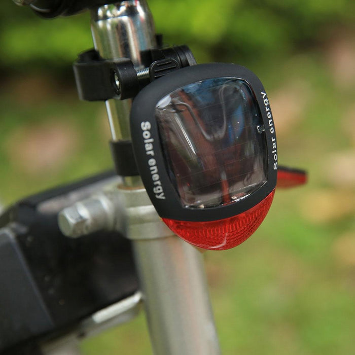 2 Red Led Solar Rechargeable Bike Tail Light 4 Flash Modes
