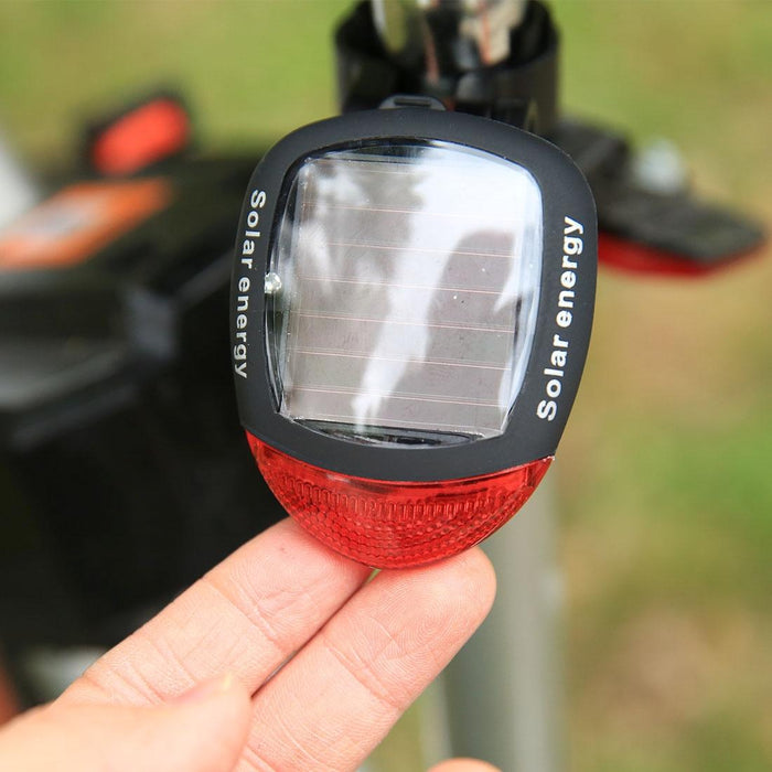 2 Red Led Solar Rechargeable Bike Tail Light 4 Flash Modes