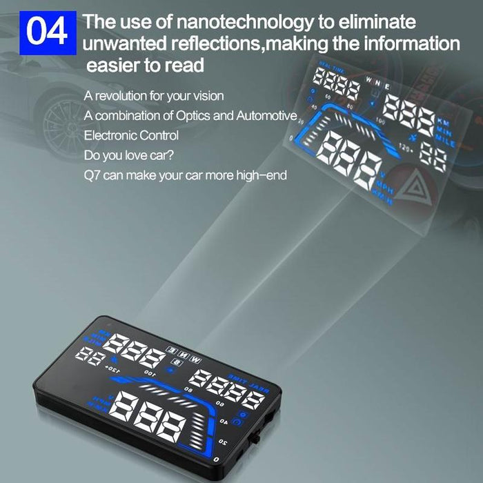 5.5 Inch Car Gps Hud Display Speed Altitude Alarm