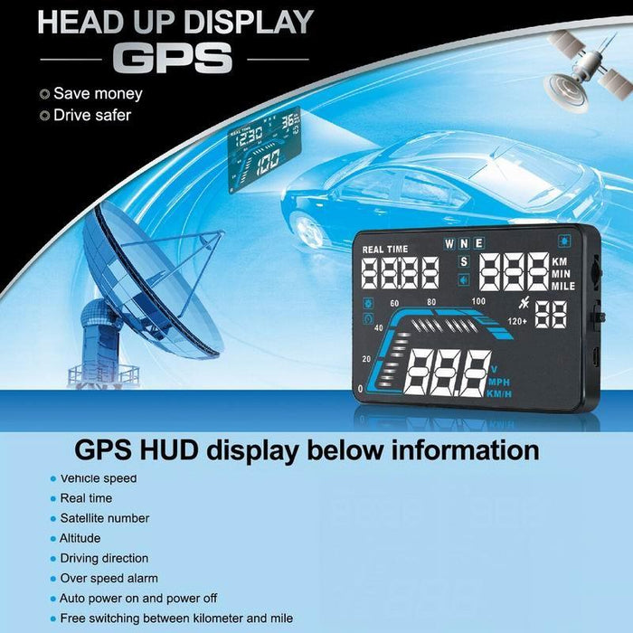 5.5 Inch Car Gps Hud Display Speed Altitude Alarm