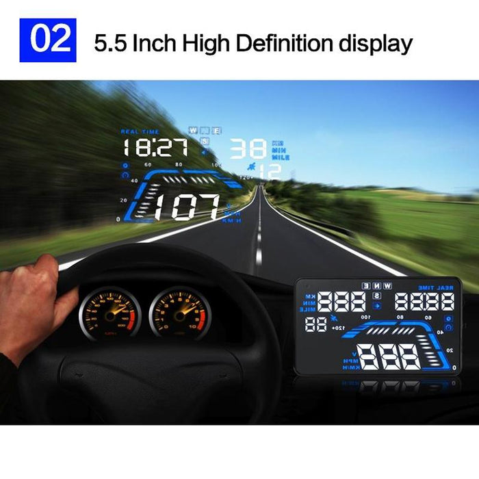 5.5 Inch Car Gps Hud Display Speed Altitude Alarm