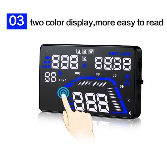 5.5 Inch Car Gps Hud Display Speed Altitude Alarm