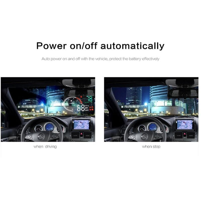 3.5 Inch Car Obdii / Euobd Hud Vehicle Mounted Head Up Display Speed Water Temp Alarm Fuel Battery
