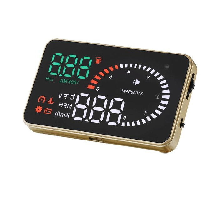 3.5 Inch Car Obdii / Euobd Hud Vehicle Mounted Head Up Display Speed Water Temp Alarm Fuel Battery