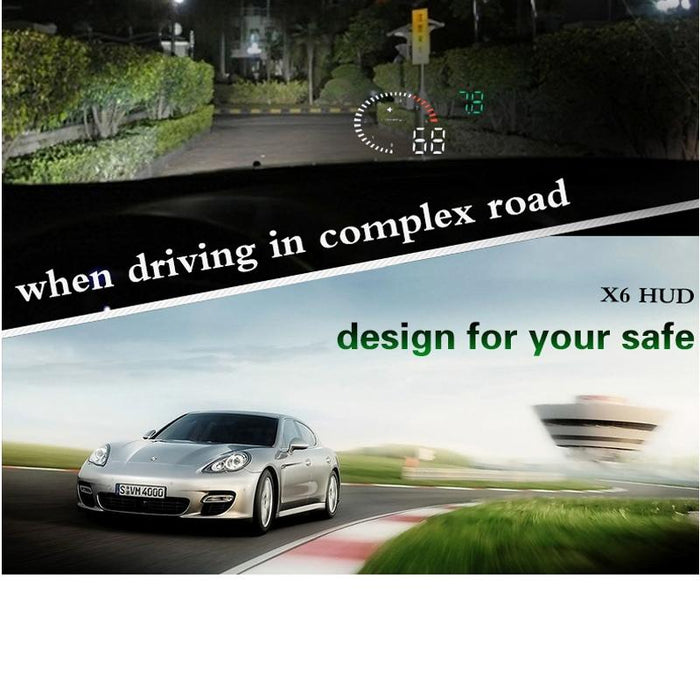 3.5 Inch Car Obdii / Euobd Hud Vehicle Mounted Head Up Display Speed Water Temp Alarm Fuel Battery