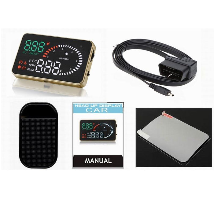 3.5 Inch Car Obdii / Euobd Hud Vehicle Mounted Head Up Display Speed Water Temp Alarm Fuel Battery