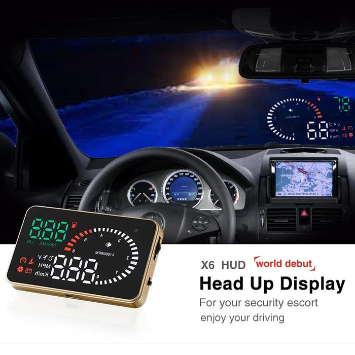 3.5 Inch Car Obdii / Euobd Hud Vehicle Mounted Head Up Display Speed Water Temp Alarm Fuel Battery