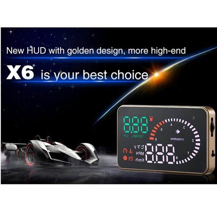 3.5 Inch Car Obdii / Euobd Hud Vehicle Mounted Head Up Display Speed Water Temp Alarm Fuel Battery