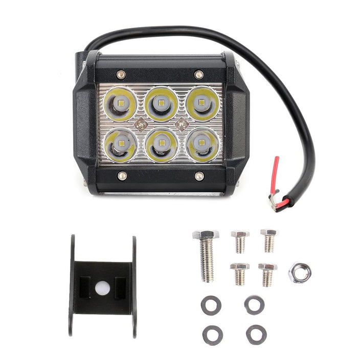 18W Cree 6 Led White Light Condenser Engineering Lamp / Waterproof Ip67 Suvs Light Dc 10 - 30V Black