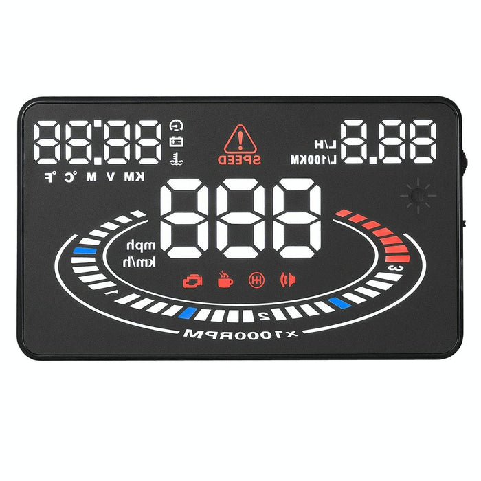 5.5 Inch Car Obdii / Euobd Hud Display Speed Fuel Alarm Black
