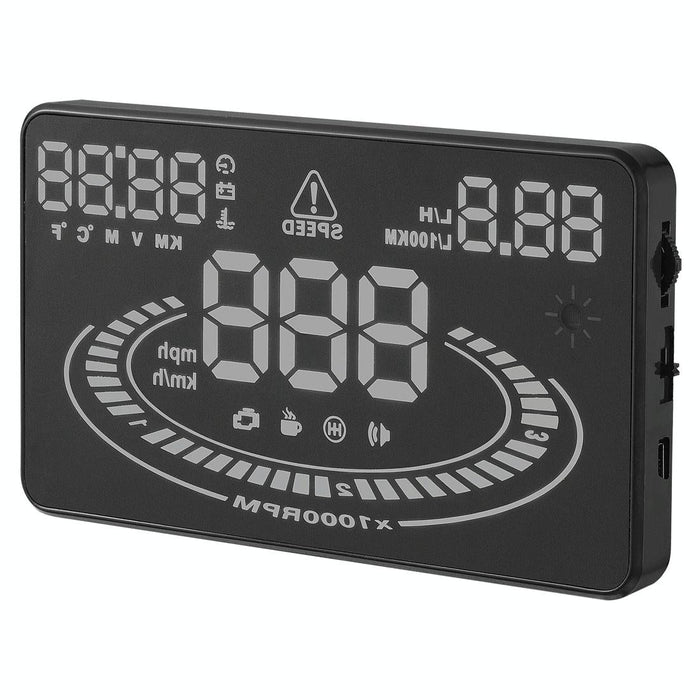 5.5 Inch Car Obdii / Euobd Hud Display Speed Fuel Alarm Black