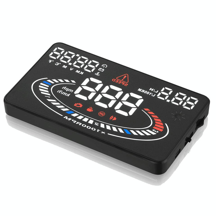 5.5 Inch Car Obdii / Euobd Hud Display Speed Fuel Alarm Black