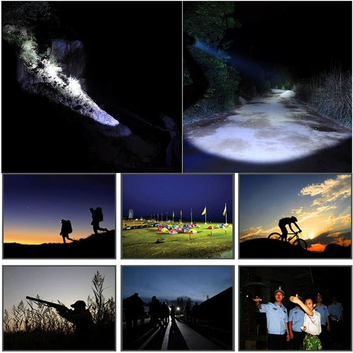 180Lm Zoom Lens Led Flashlight 1-Mode White Light With Clip