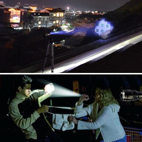 180Lm Zoom Lens Led Flashlight 1-Mode White Light With Clip