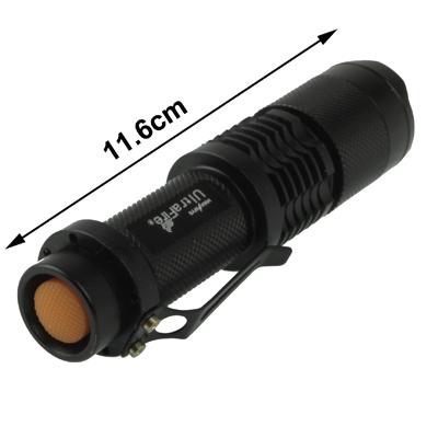 3-Mode Led Flashlight 700Lm 11.6Cm Length Black