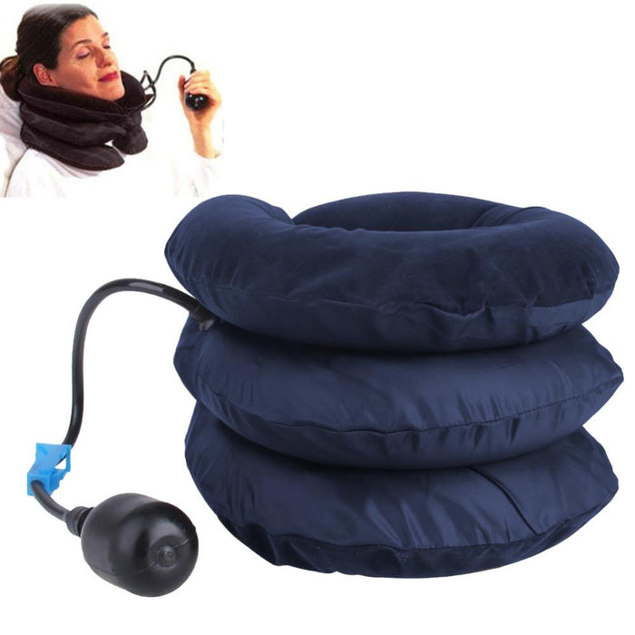 Soft Inflatable Neck Traction Device For Pain Relief Dark Blue