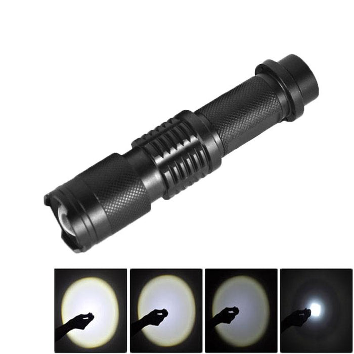 5-Mode 2200 Lm Mini Telescopic Led Flashlight Black
