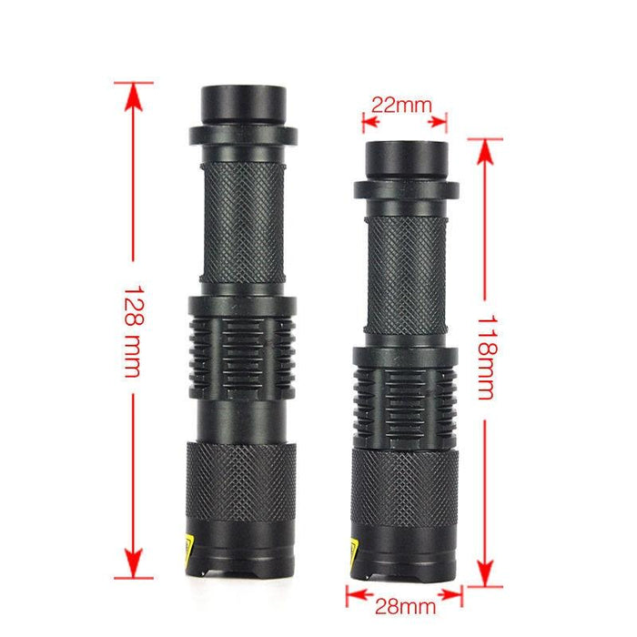 5-Mode 2200 Lm Mini Telescopic Led Flashlight Black