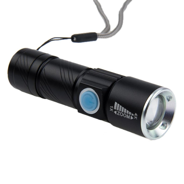 Retractable Led Flashlight With Lanyard 3 Modes