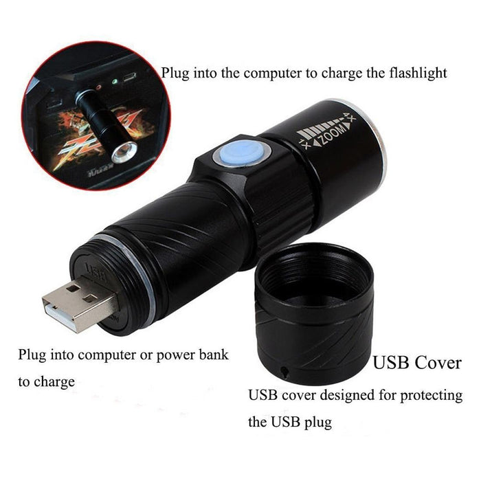 Retractable Led Flashlight With Lanyard 3 Modes