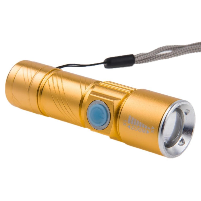 Retractable Led Flashlight With Lanyard 3 Modes