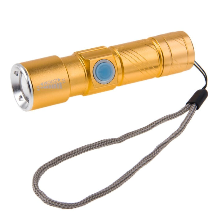Retractable Led Flashlight With Lanyard 3 Modes